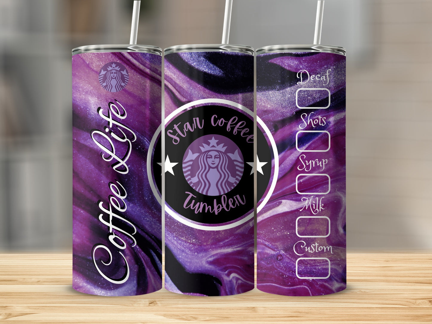 Purple Coffee Life Star Coffee Tumbler product