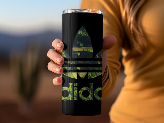 Stylish Black and Green Branded Drink Tumbler