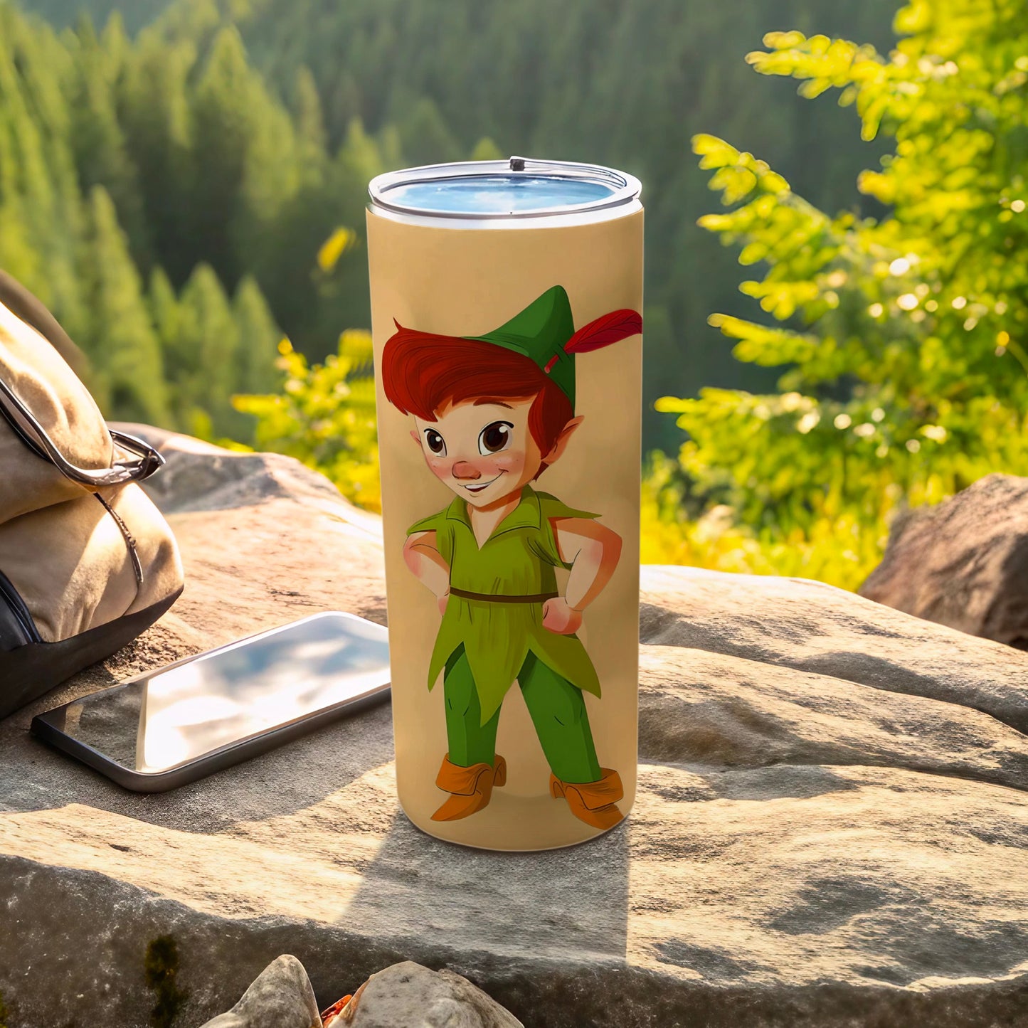 Peter Pan Themed Tumbler Travel Cup for Outdoor Adventures