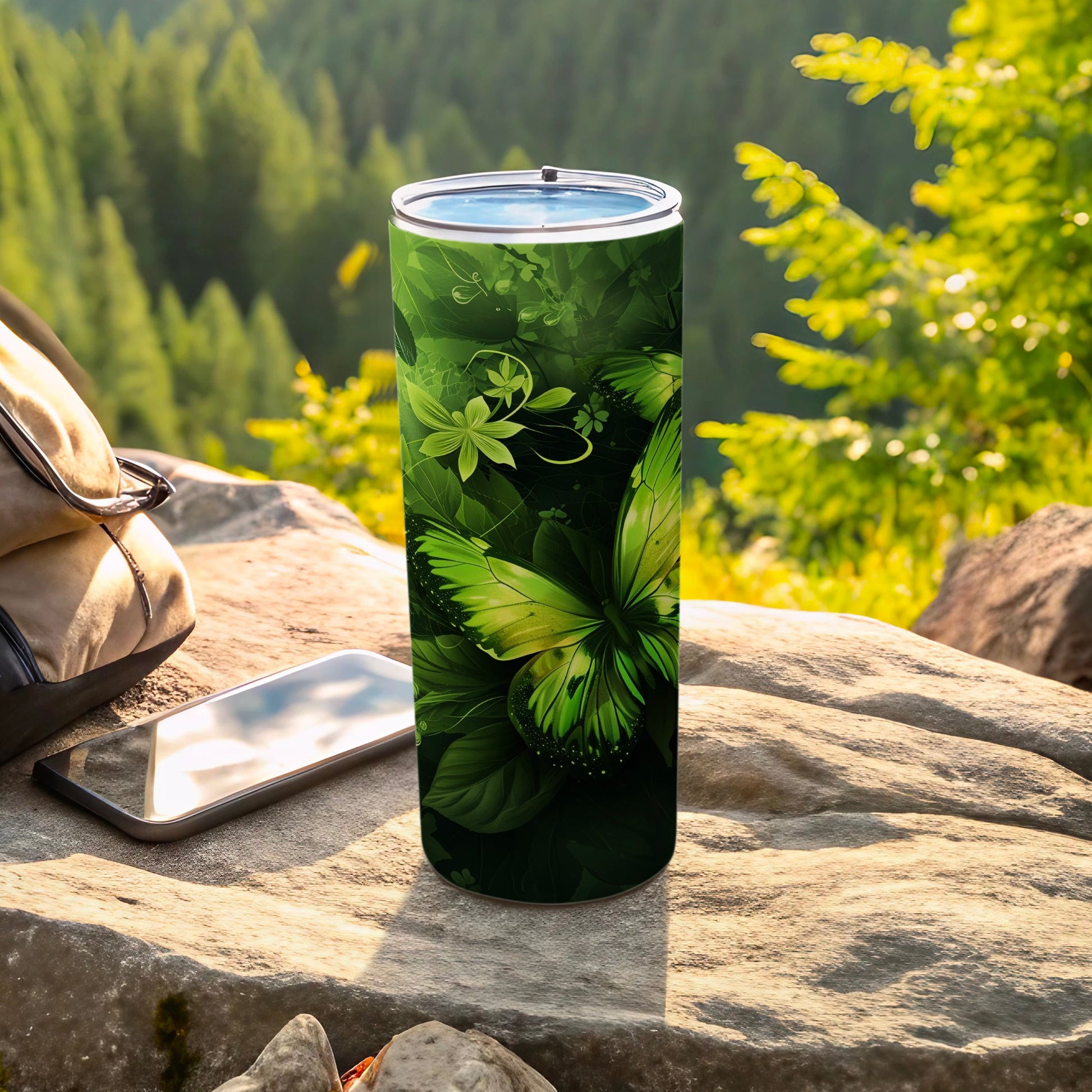 Vibrant Green Butterfly Leaf Pattern Tumbler product type
Tumbler
Insulated Cup
Travel Mug
Butterfly Print
Green Design
Foliage Pattern
Nature Inspired
Botanical Art
Outdoor Drinkware
Hiking Gear
Camping Essentials
Eco Friendly
Vibrant Green
Leaf Pattern
Drink Bottle
Slim Tumbler
Elegant Design
Serene Forest
Wildlife Art
Unique Gift