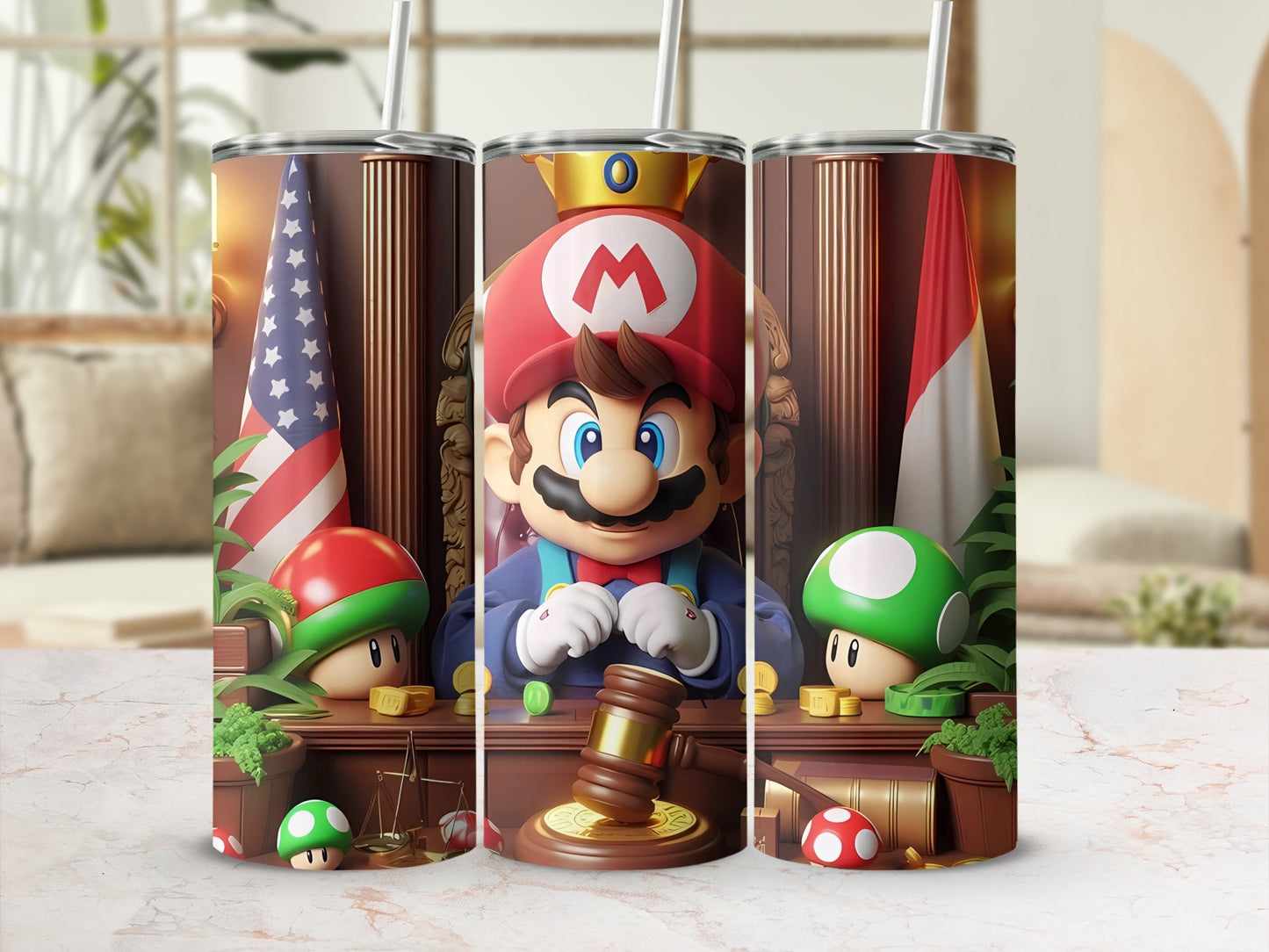 Mario Judge Courtroom USA Indonesia Tumbler
