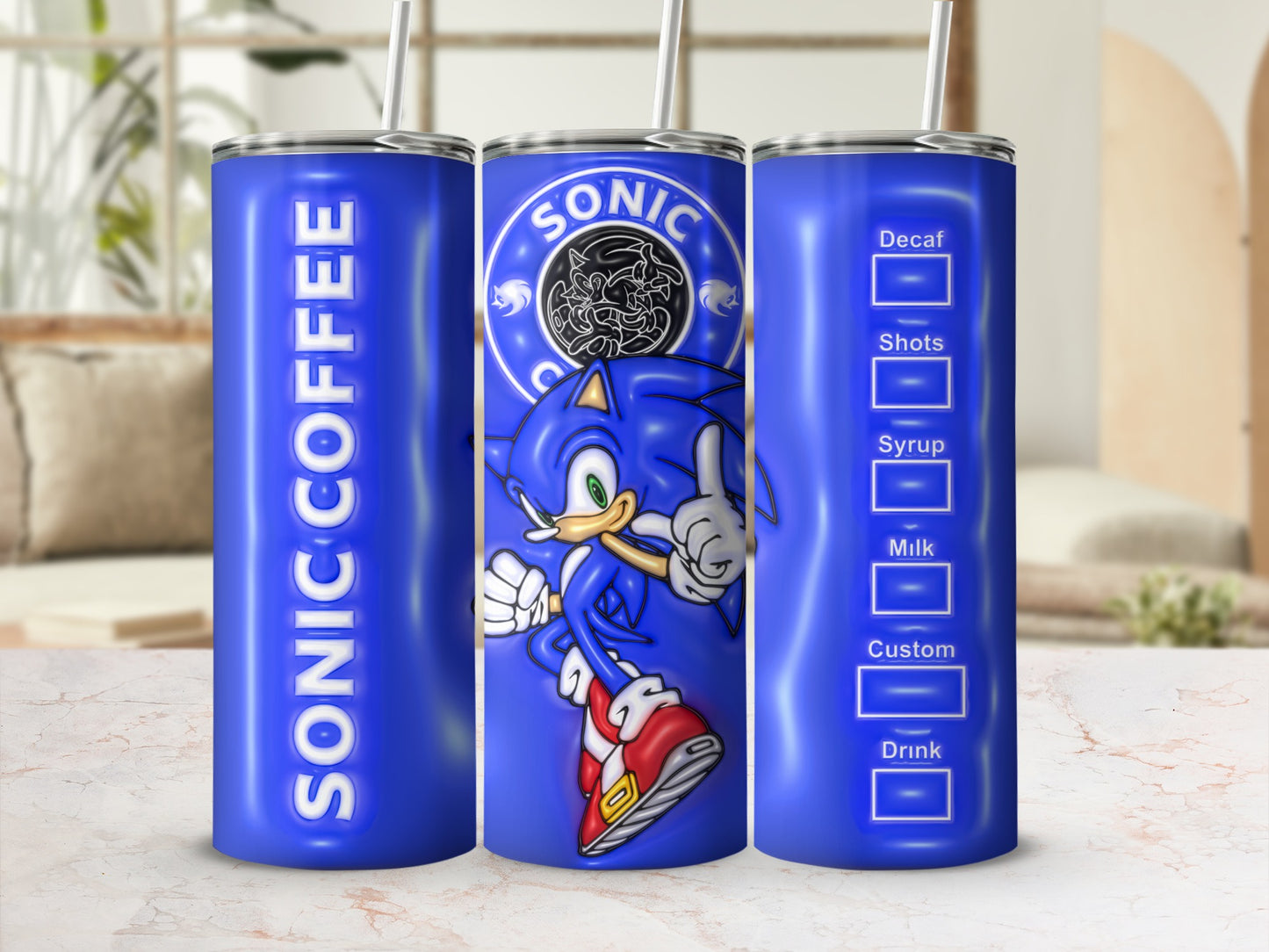 Sonic Coffee Travel Tumbler with Checklist Design