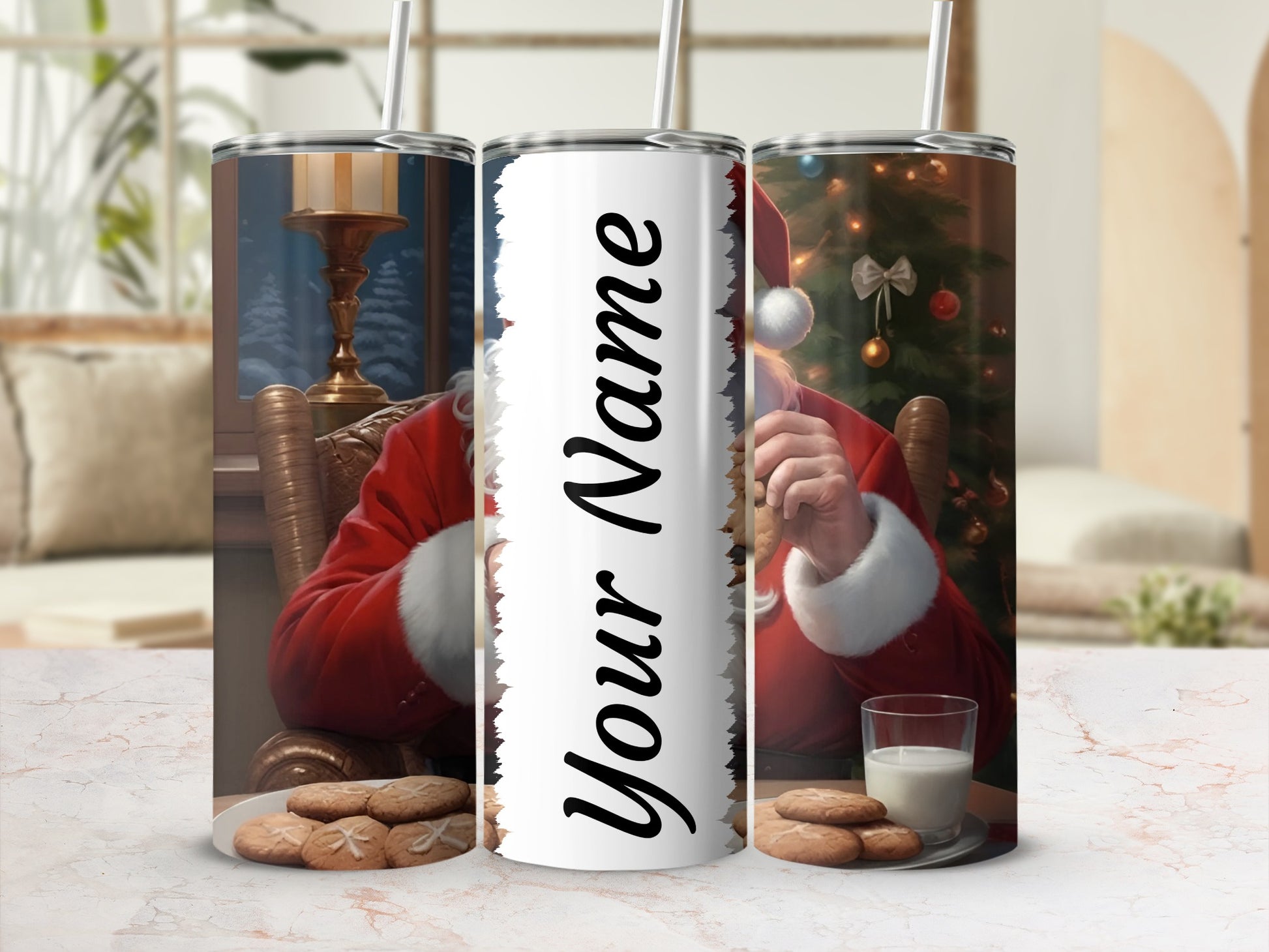 Personalized Santa Claus Christmas Tumbler for Holiday Cheer