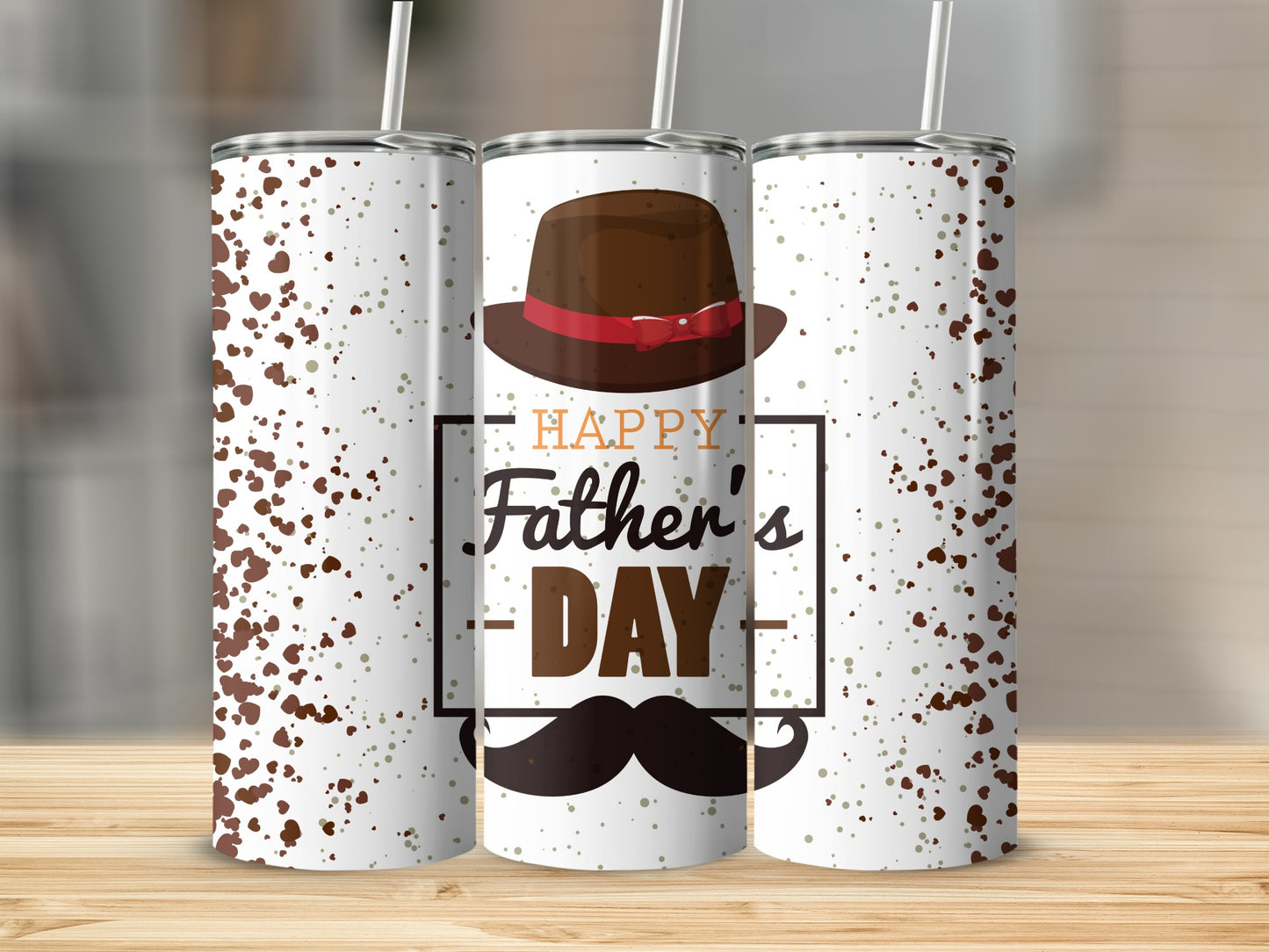 Happy Father's Day Hat and Mustache Tumbler