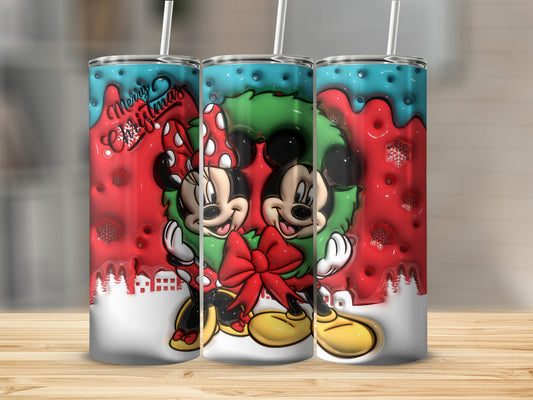 Merry Christmas Mickey & Minnie Mouse Tumbler