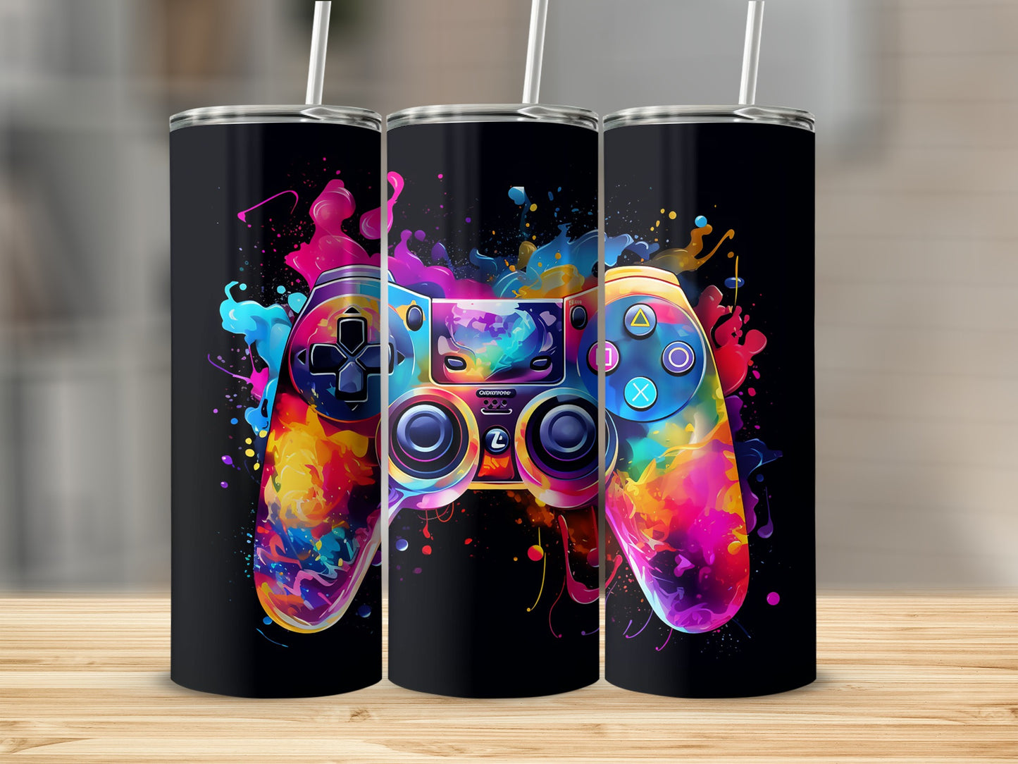 Colorful Gaming Controller Design Tumbler Product