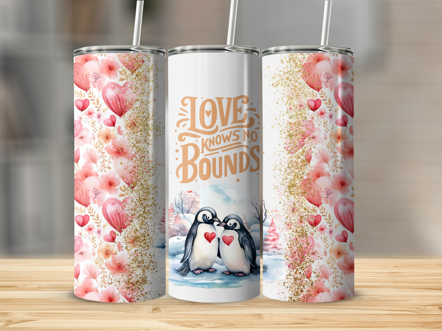 Love Knows No Bounds Penguin Insulated Tumbler