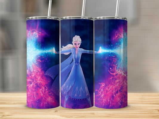 Elsa Magic Ice Power Tumbler with Straw