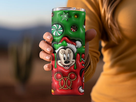 Festive Green and Red Character Tumbler Cup