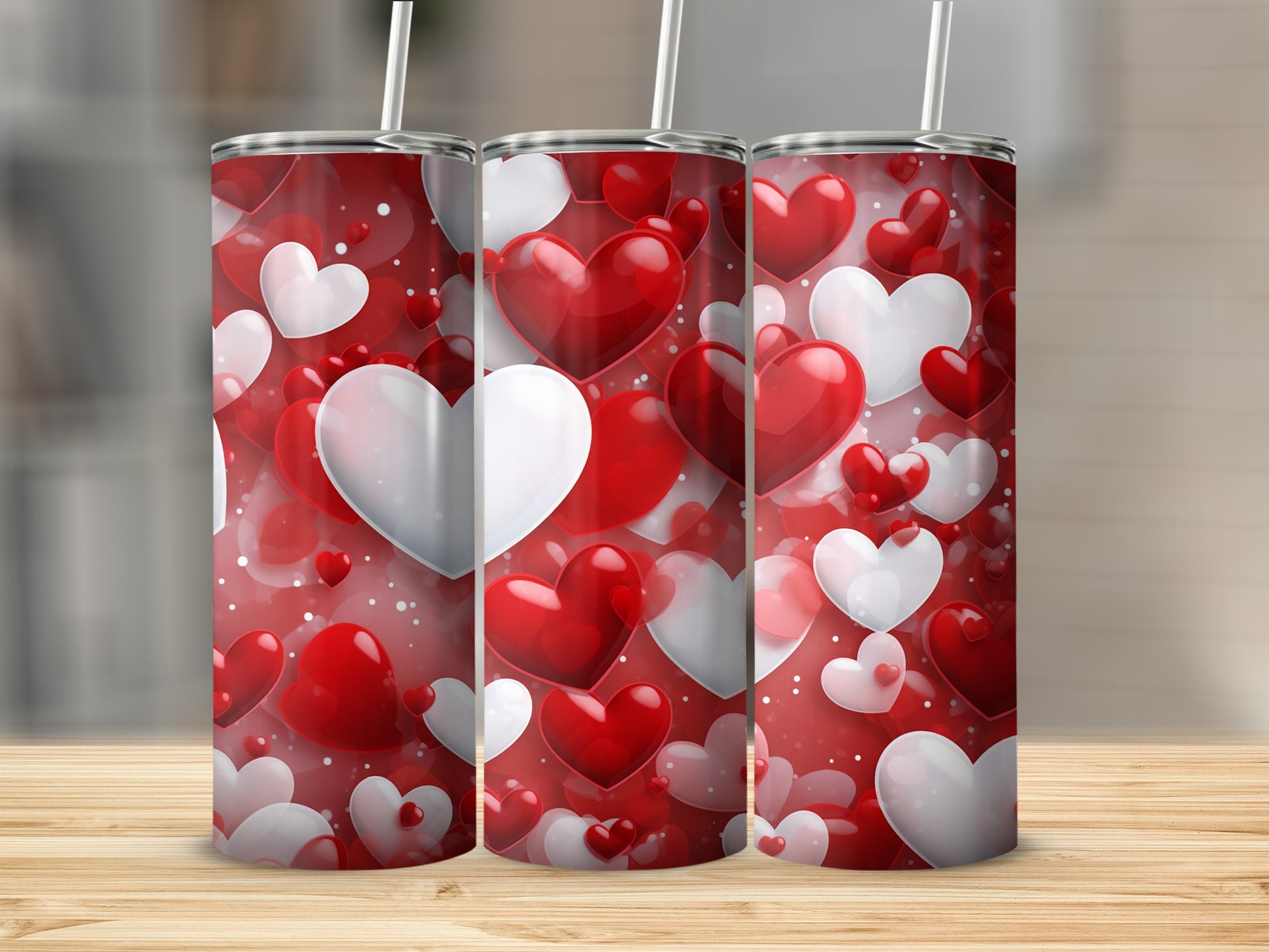 Valentine's Heart Pattern Tumbler Product for Beverages