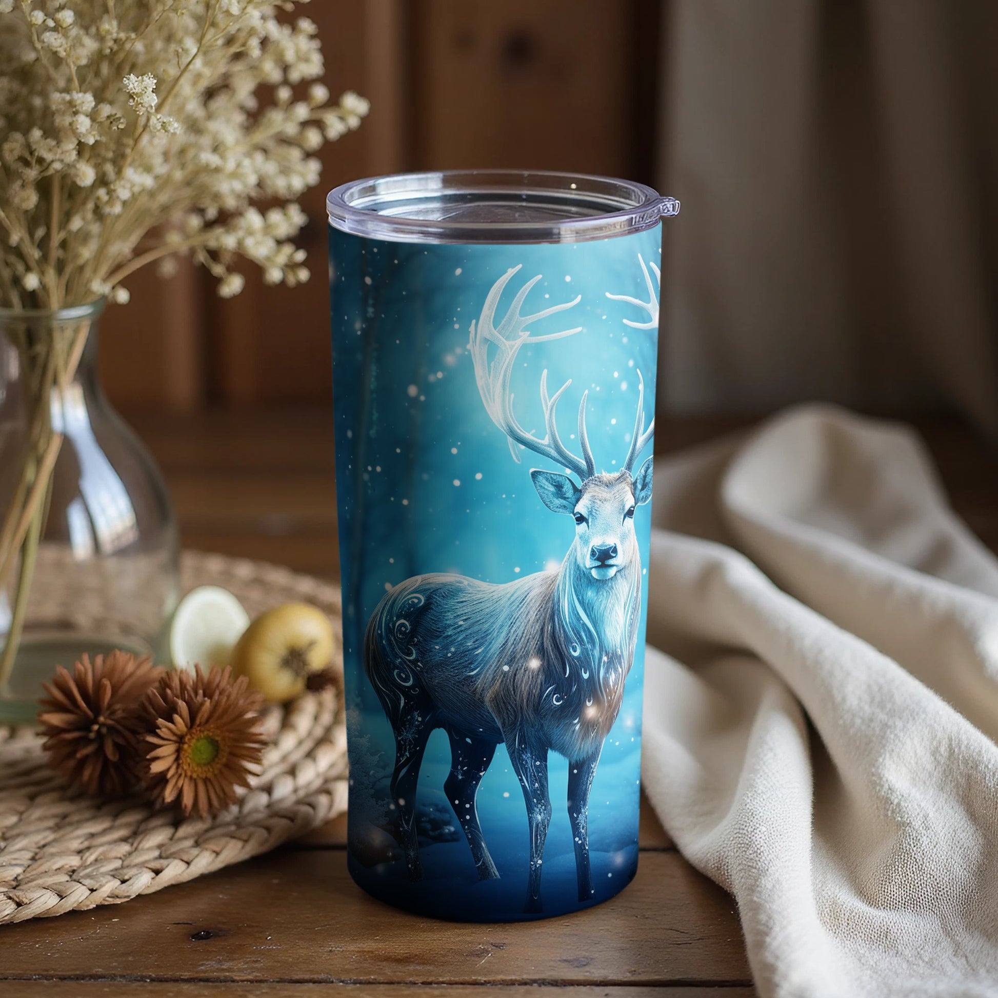 Majestic Deer Design Tumbler for Beverages