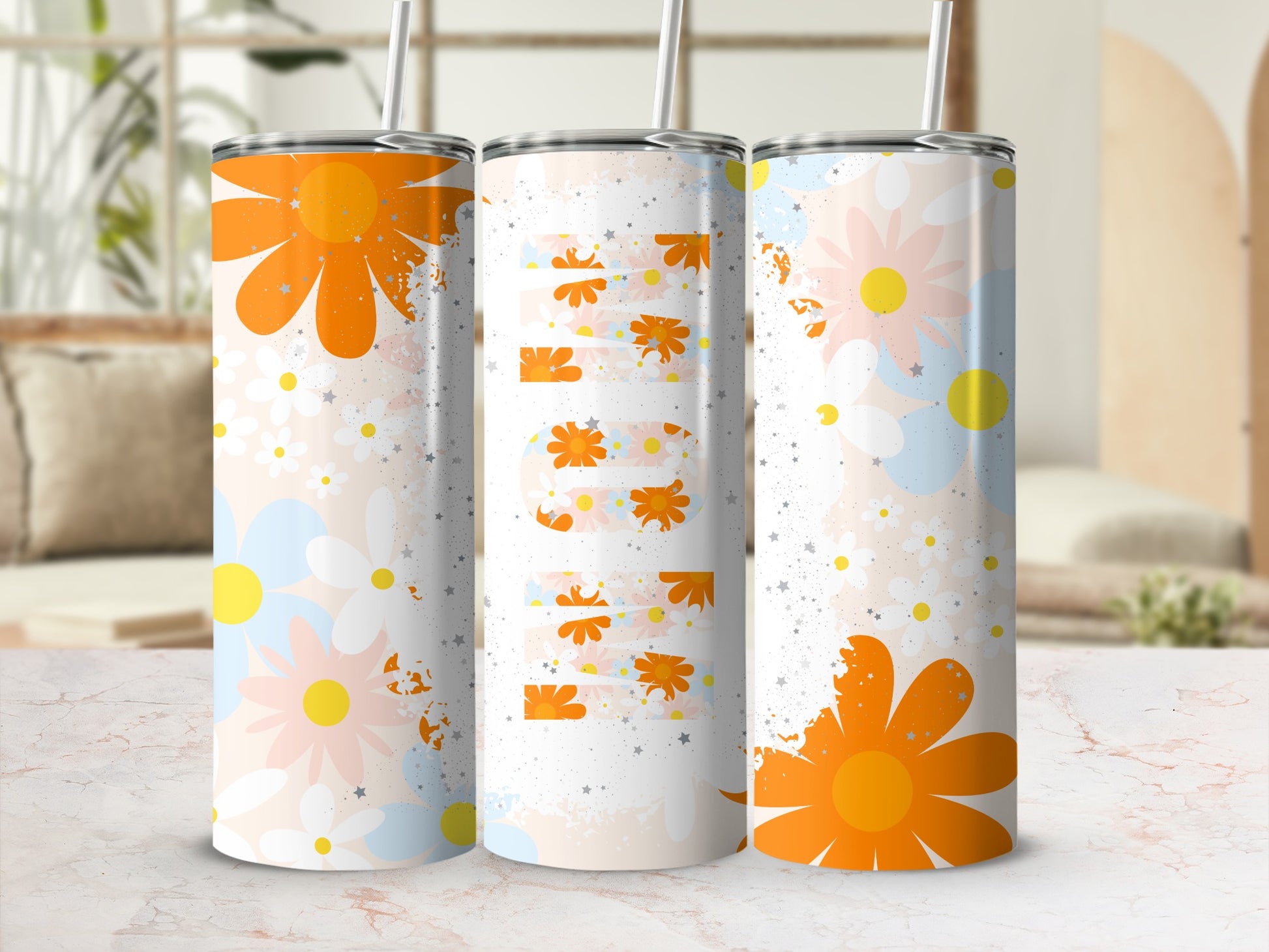 Vibrant Floral Pattern Insulated Tumbler Drinkware