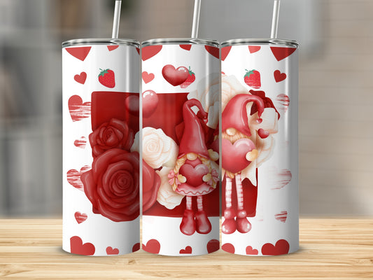 Valentine's Day Hearts and Roses Design Tumbler