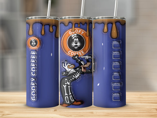 Goofy Coffee Themed Tumbler with Customizable Options