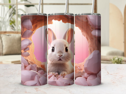 Cute Bunny in Cave Design Tumbler Cup for Everyday Use
