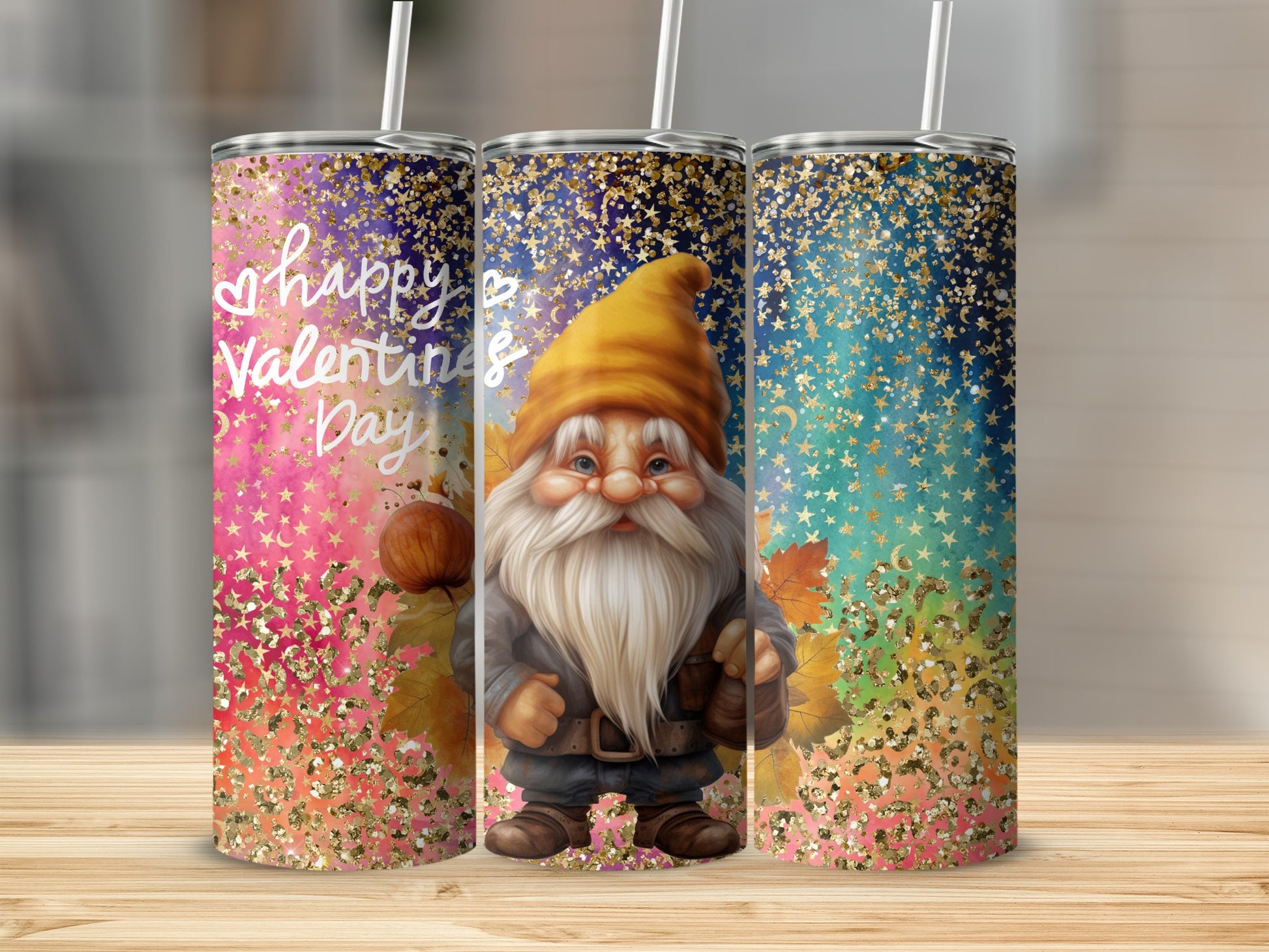 Happy Valentine's Day Gnome Tumbler Design