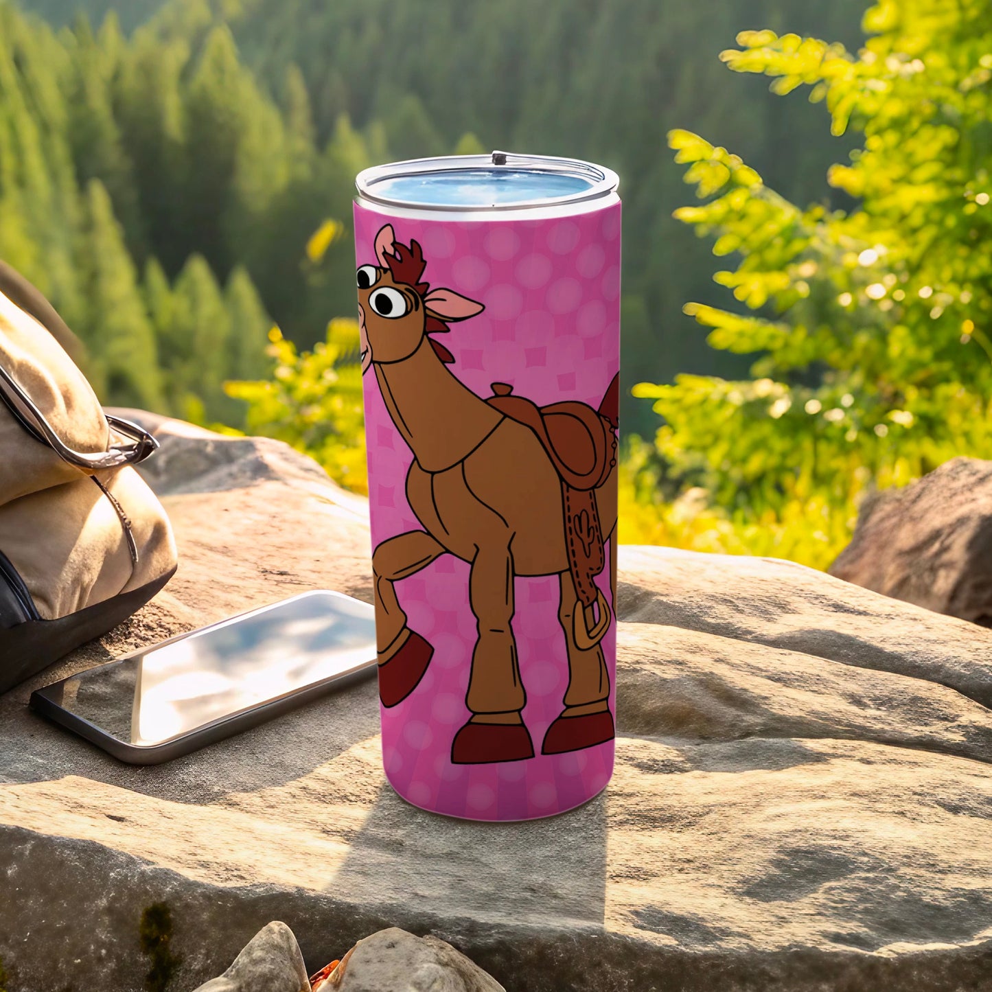 Colorful Cartoon Horse Design Travel Tumbler Cup
