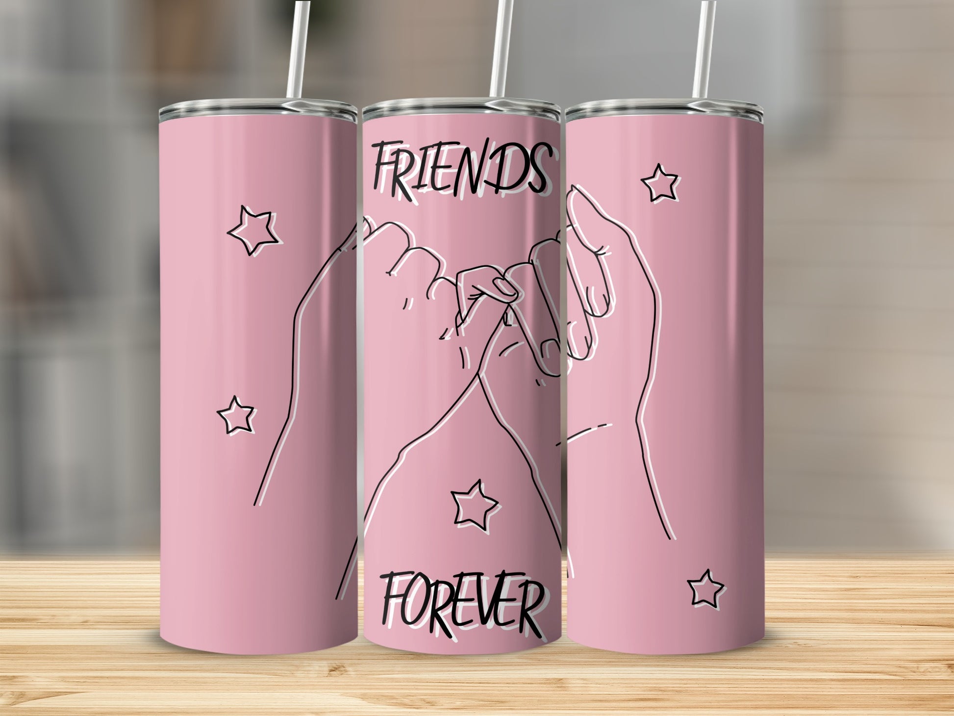 Friends Forever Pinky Promise Design Tumbler