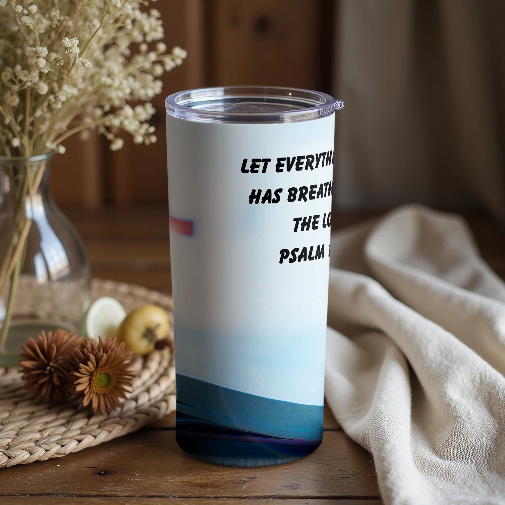Inspirational Psalm Quote Travel Tumbler for Daily Motivation
