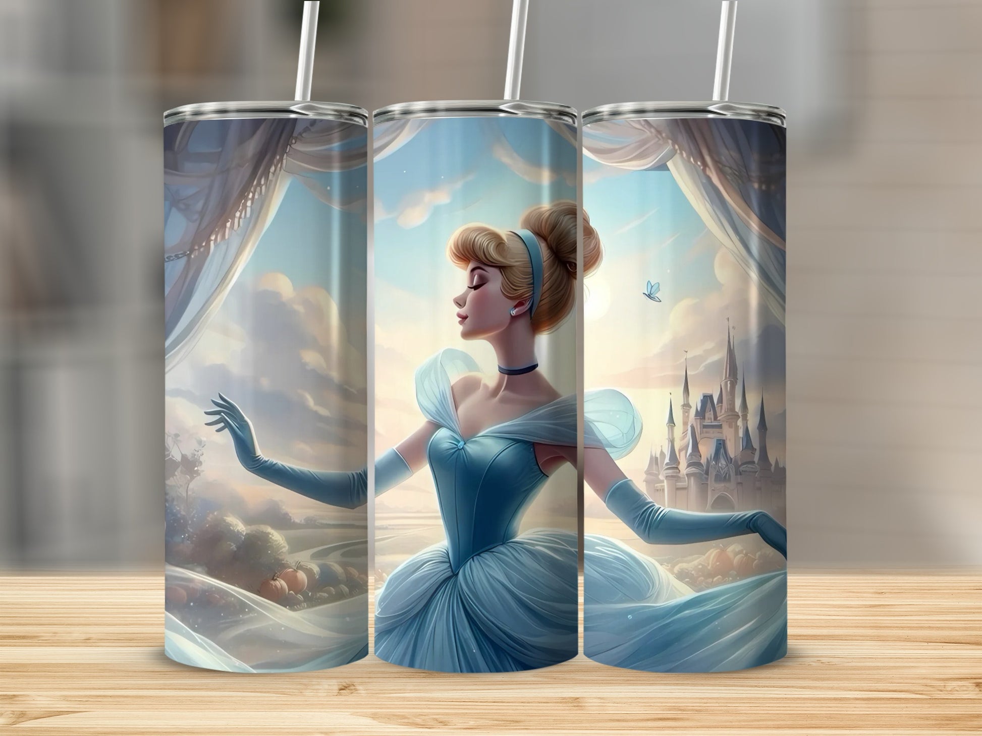 Cinderella Castle Tumbler with Straw 20 oz