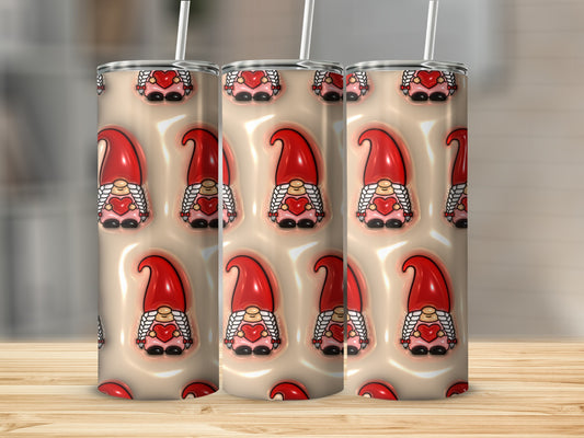 Cute Gnome Design With Hearts Tumbler Product