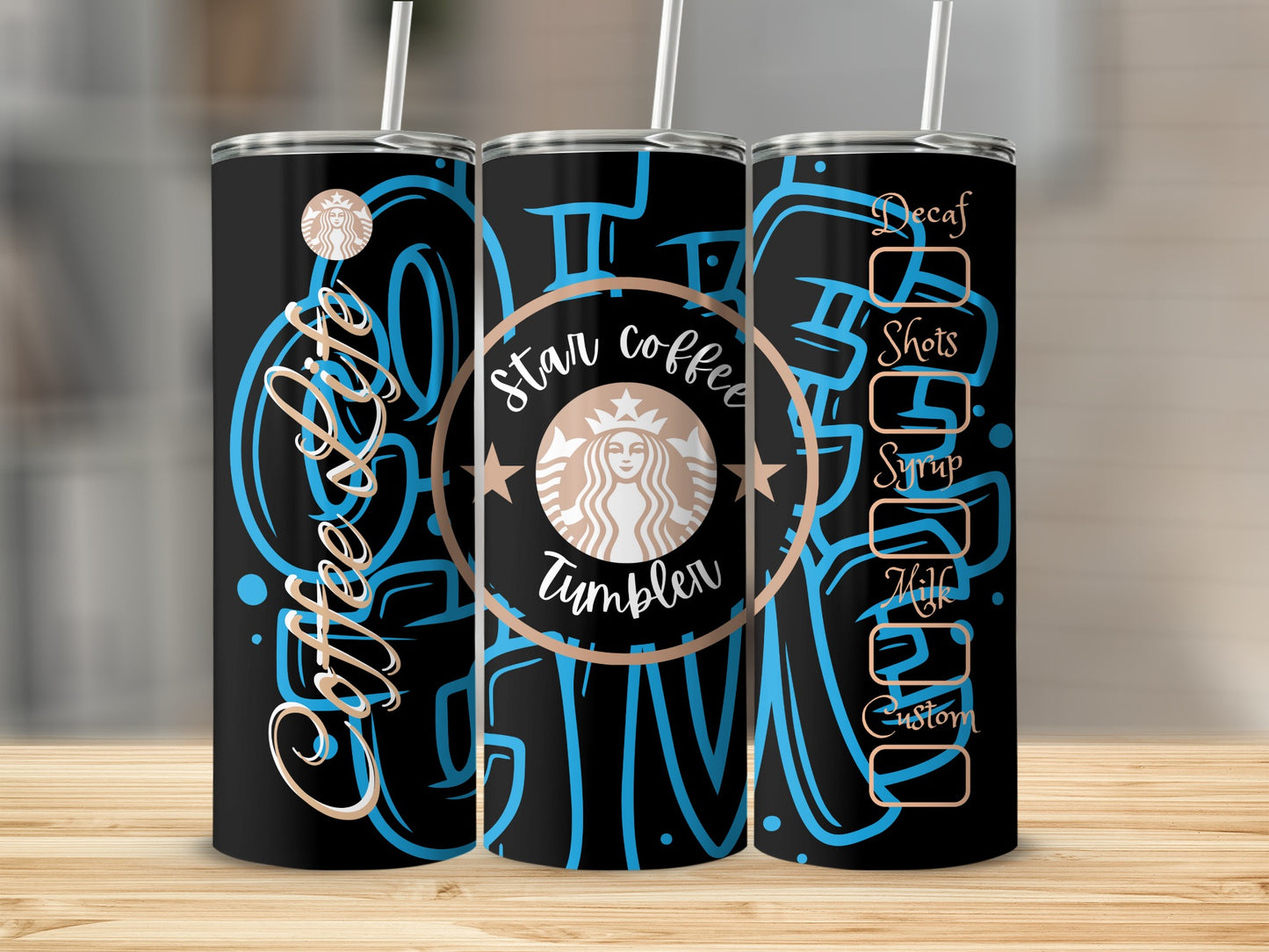Stylish Star Coffee Life Customizable Tumbler