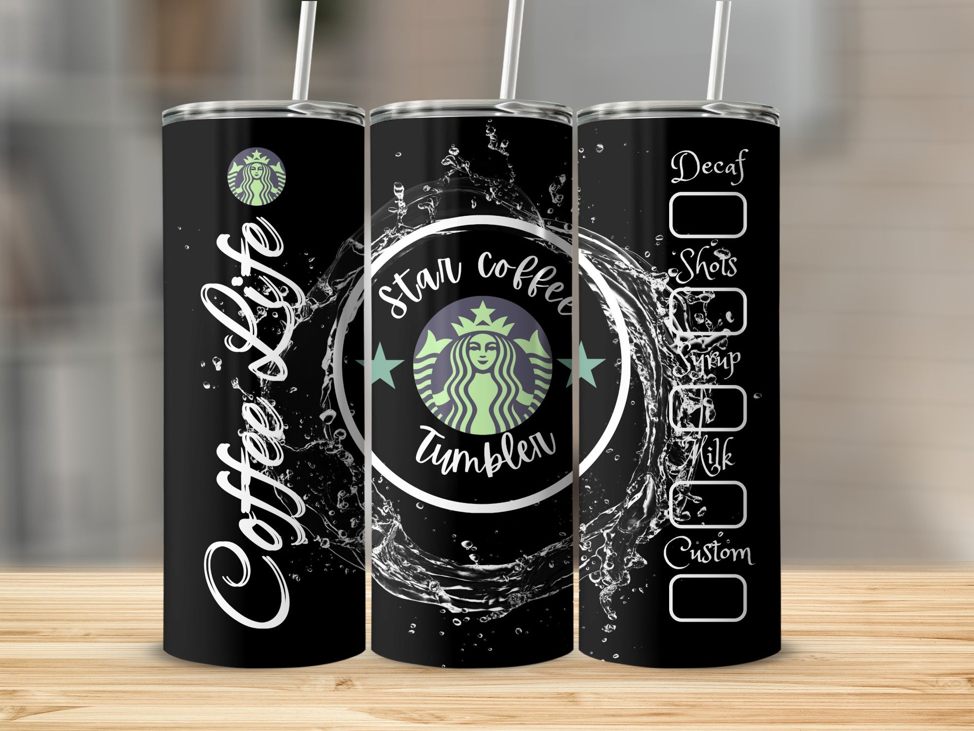 Coffee Life Star Coffee Tumbler with Drink Options