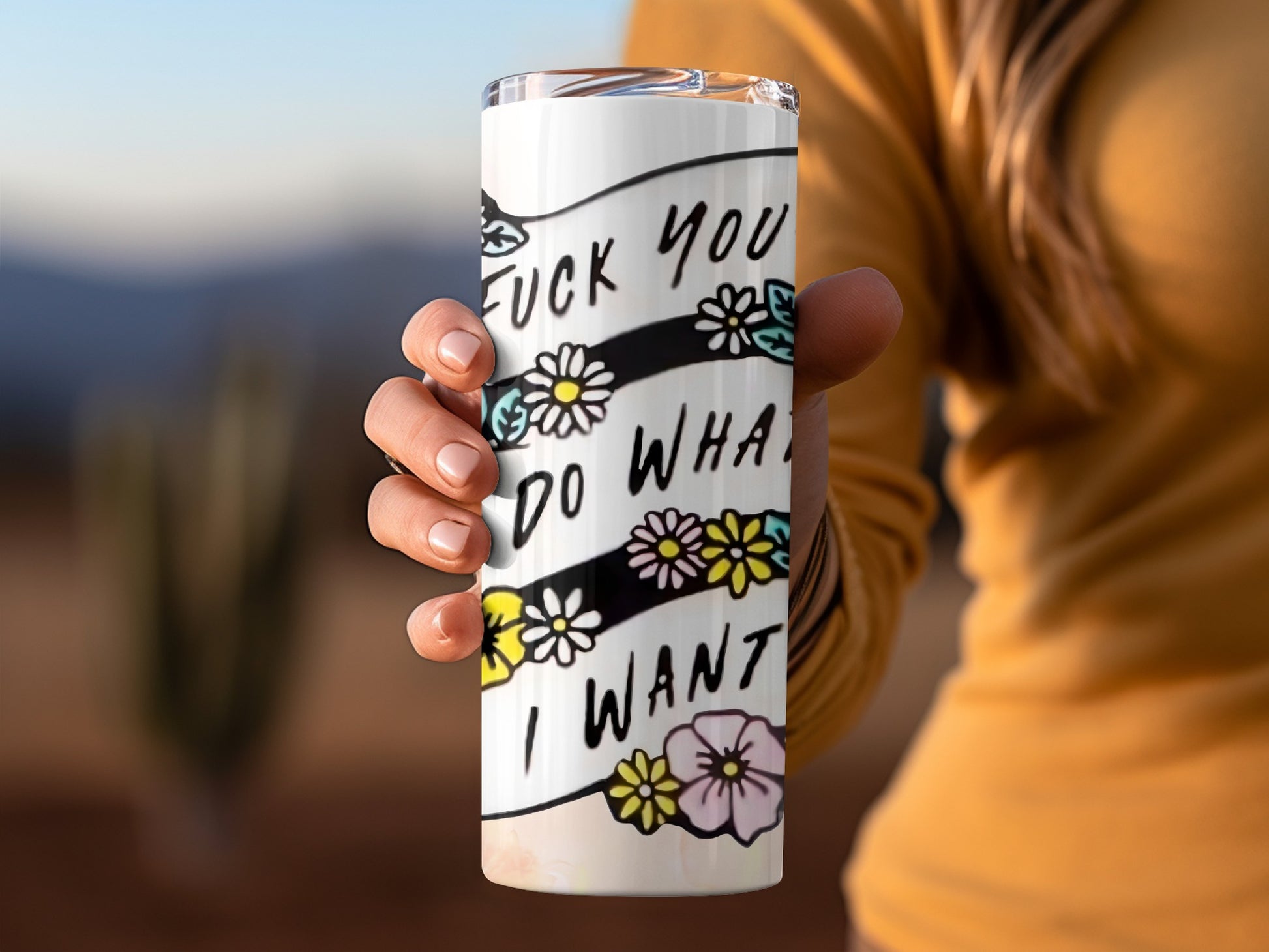 Colorful Floral Design Do What I Want Insulated Tumbler