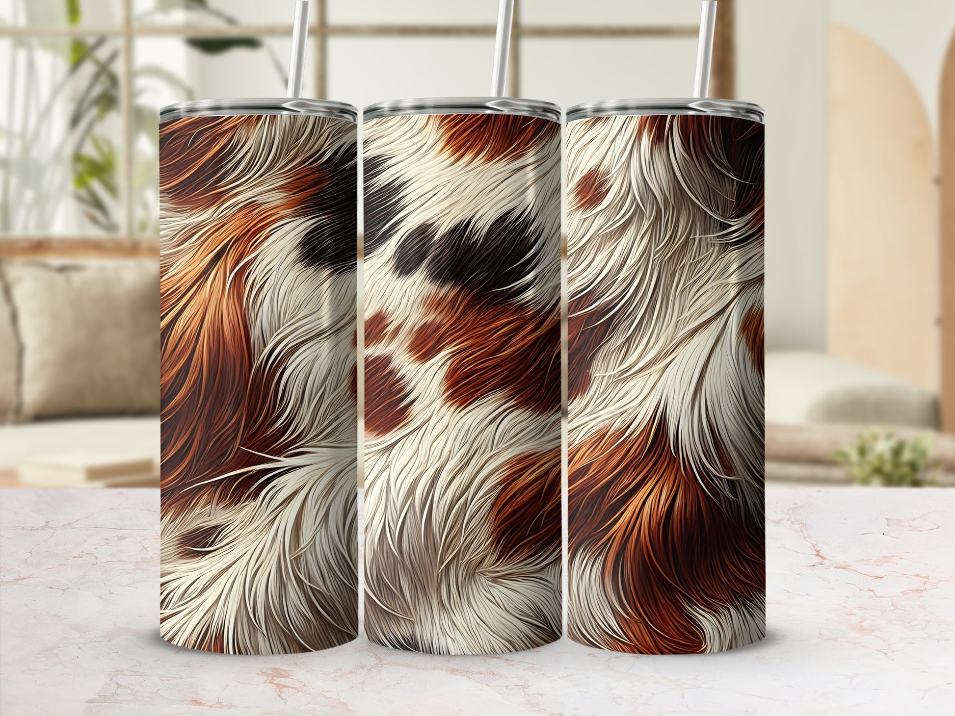 Western Inspired Cowhide Pattern Drink Tumbler product type