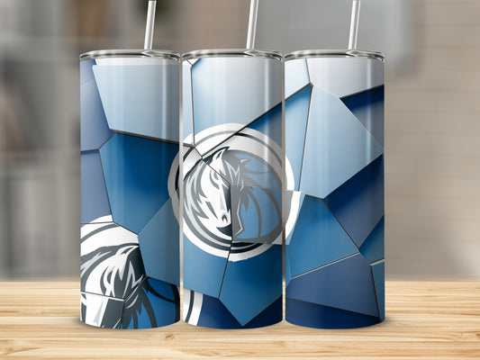 Artistic Dallas Mavericks Logo on Geometric Structure Tumblers