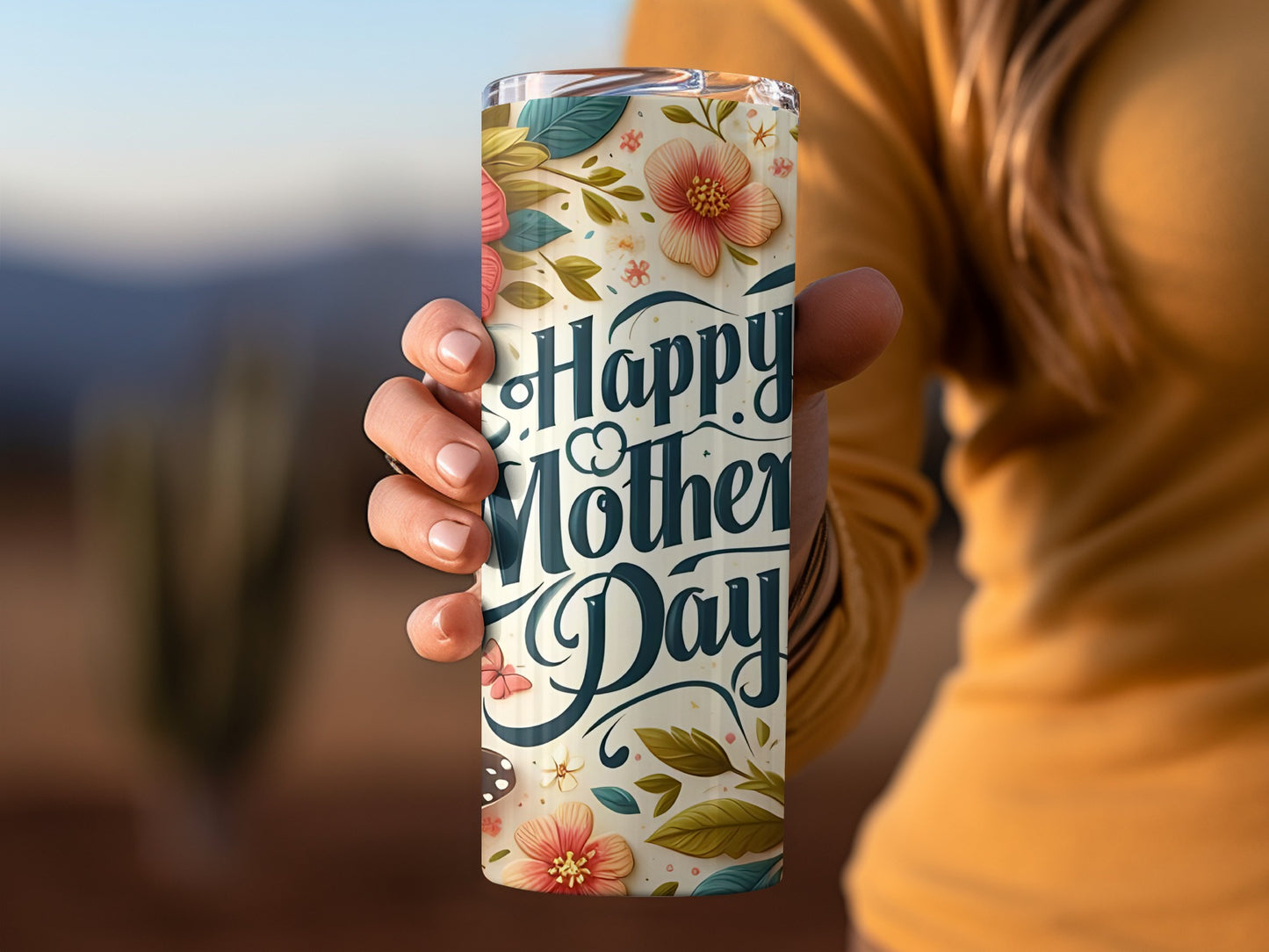 Floral Happy Mother's Day Travel Tumbler Cup