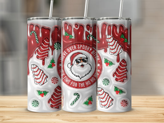 Santa and Christmas Decorates Red and White Tumbler