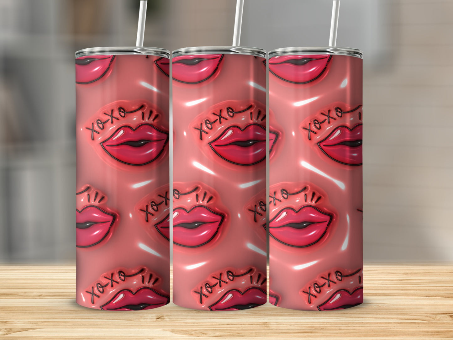 Kiss XOXO Red Lips Tall Tumbler 20oz Perfect Gift