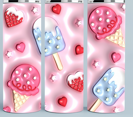 Ice Cream 3D Puff Tumbler