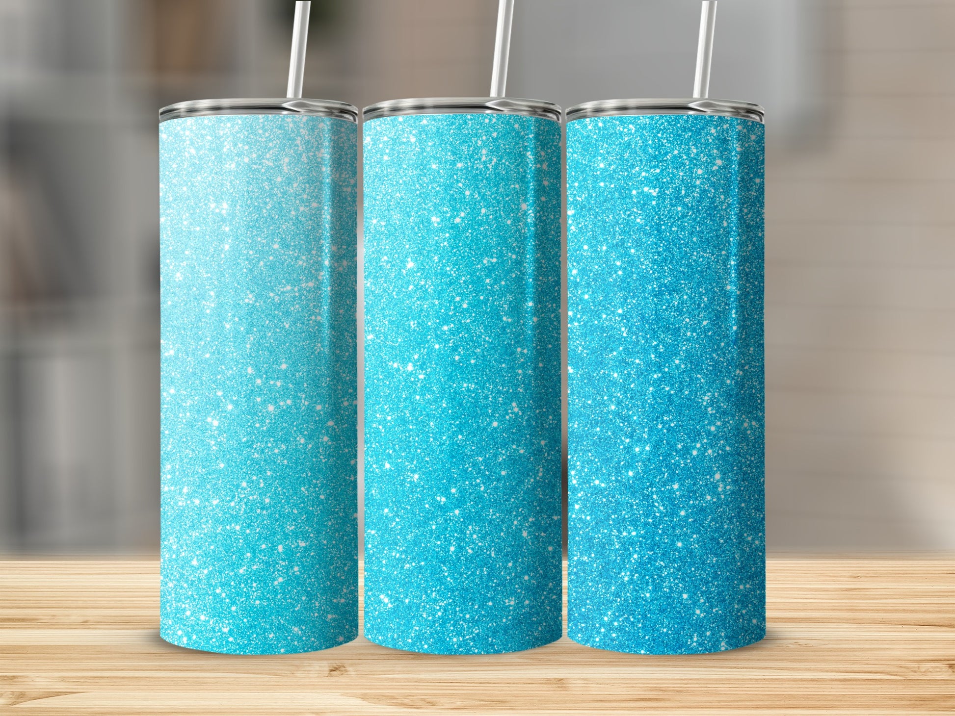 Sparkling Glitter Blue Skinny Tumbler product
