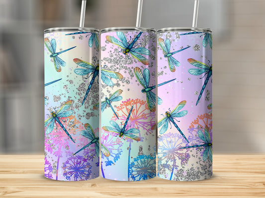 Colorful Dragonfly Design Tumblers for Your Beverage
