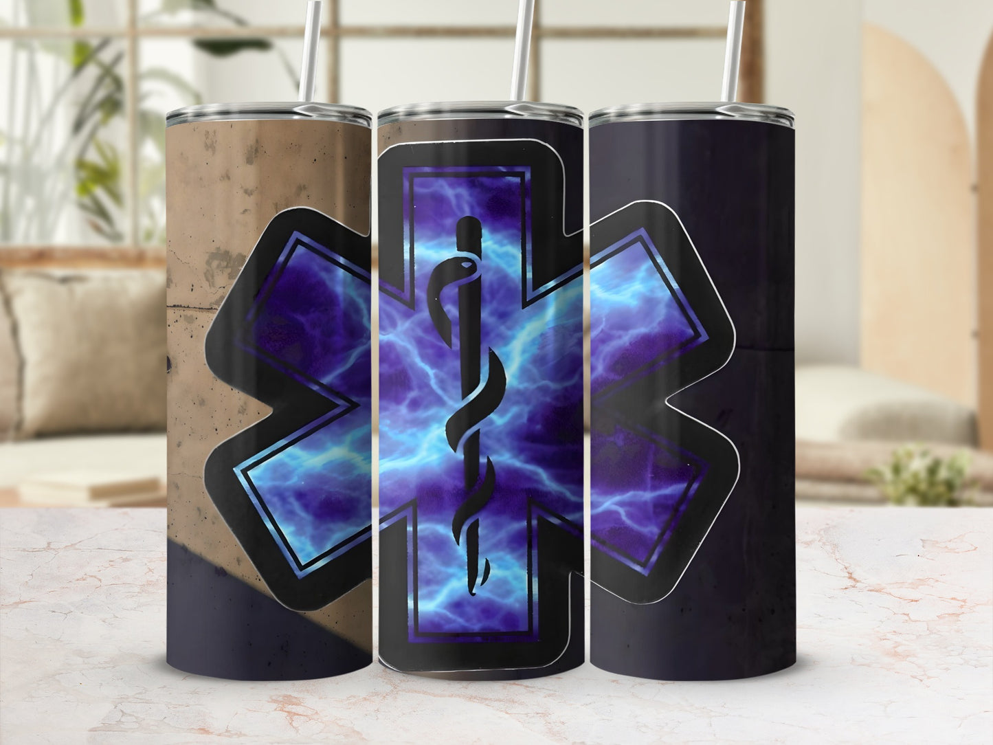 Striking Custom Tumblers with Medical Emblem Design