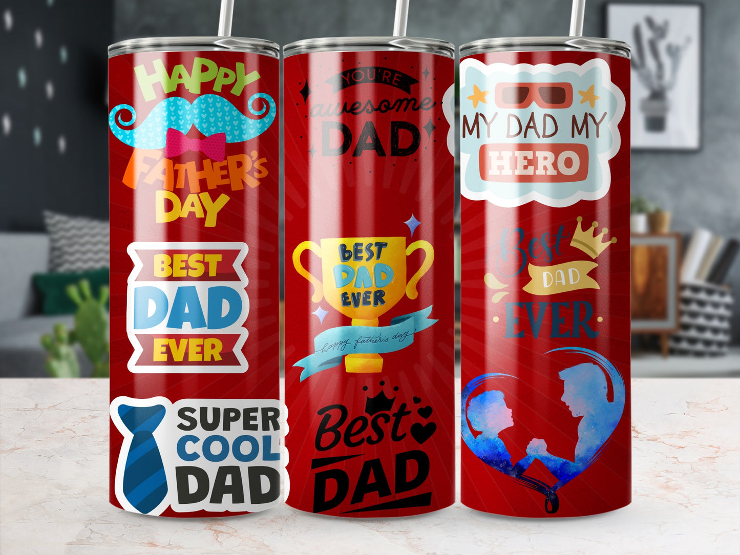 Best Dad Ever Father's Day Tumbler Set for Dad