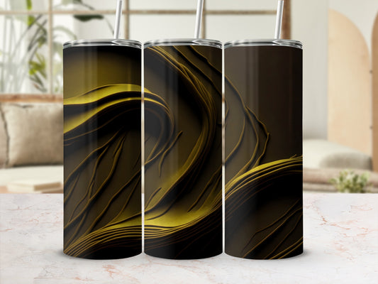 Luxurious Dark Gold Wave Abstract Art Tumbler product type