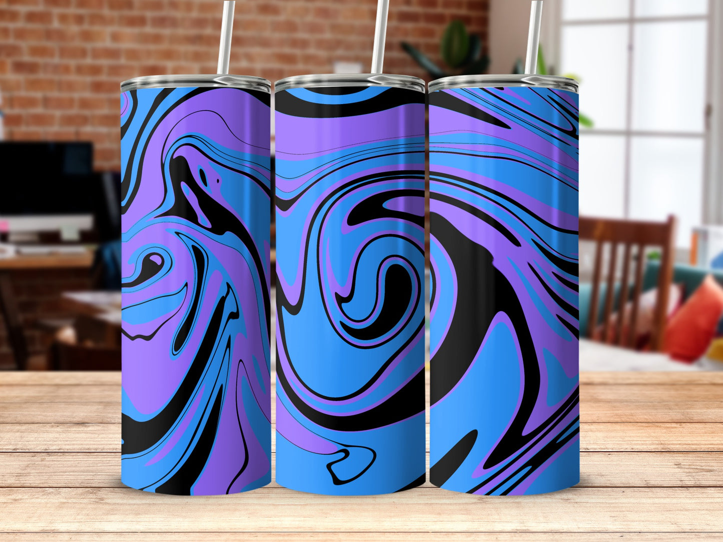 Colorful Abstract Swirl Design Tumbler product