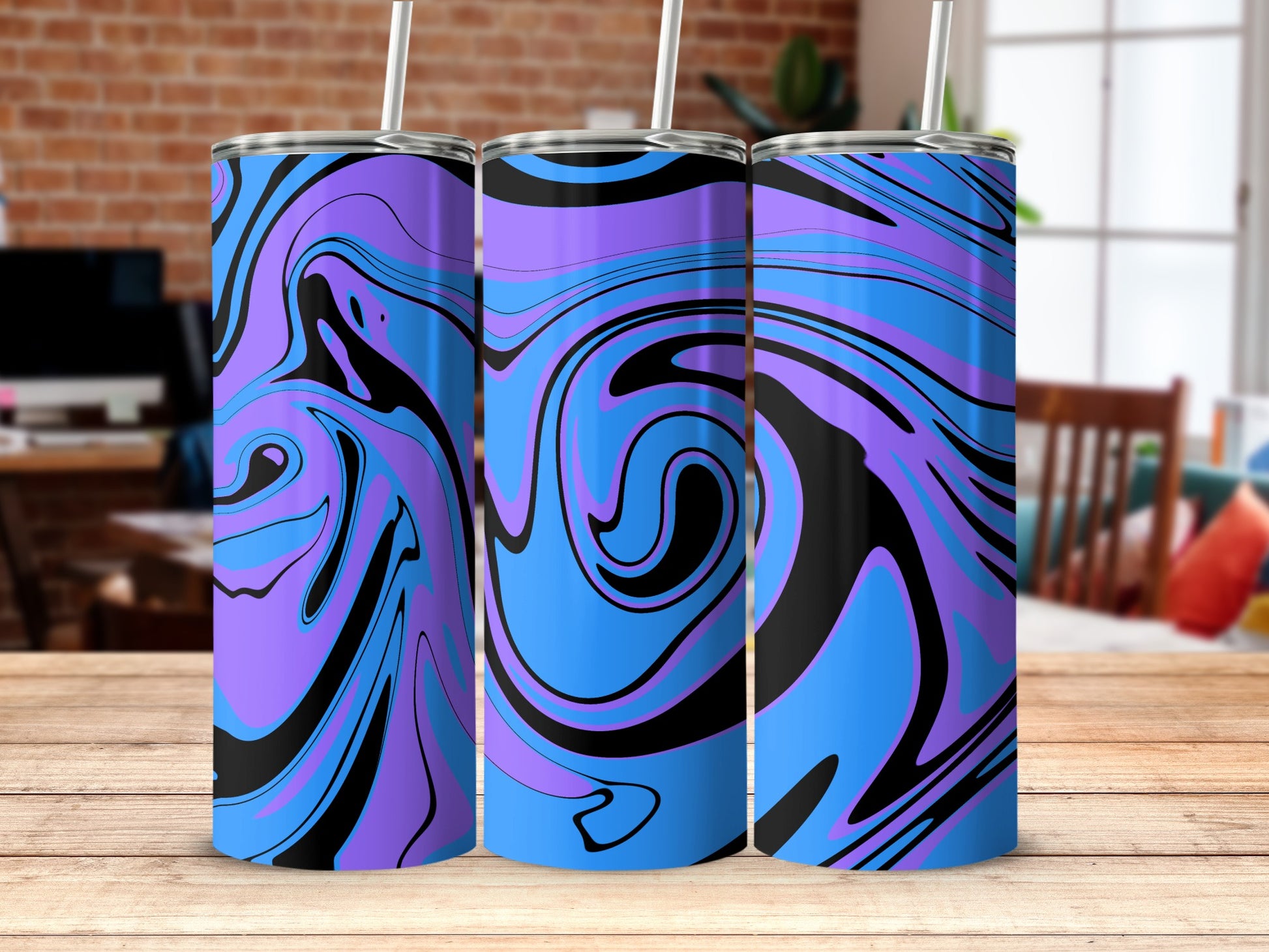 Colorful Abstract Swirl Design Tumbler product