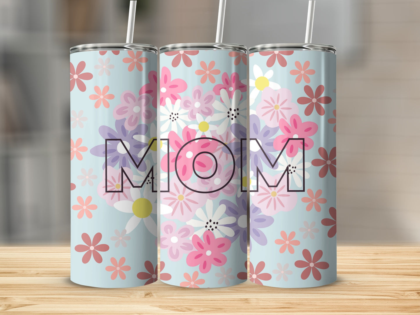 Floral MOM Insulated Tumbler for Mother's Day Gift