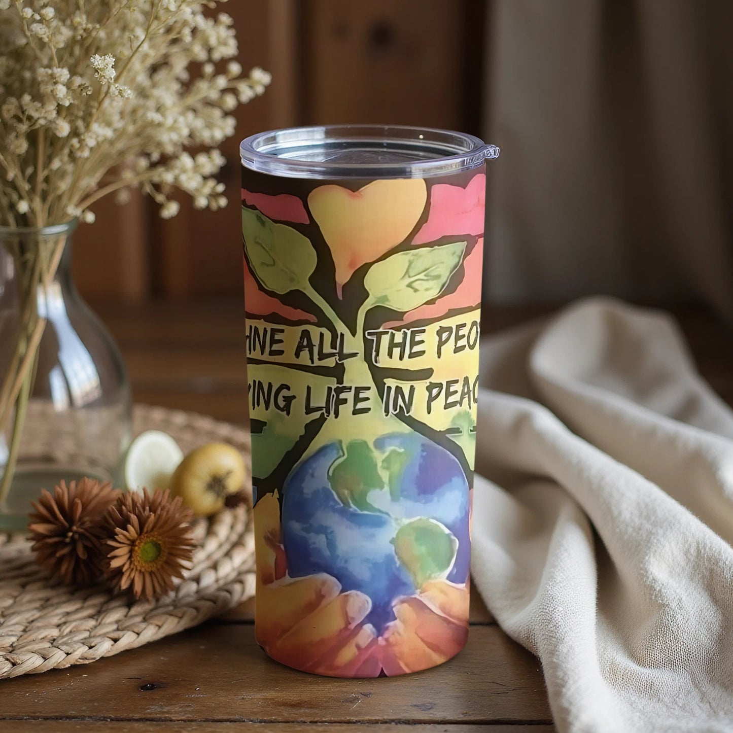 Shine All The People Living Life In Peace Tumbler