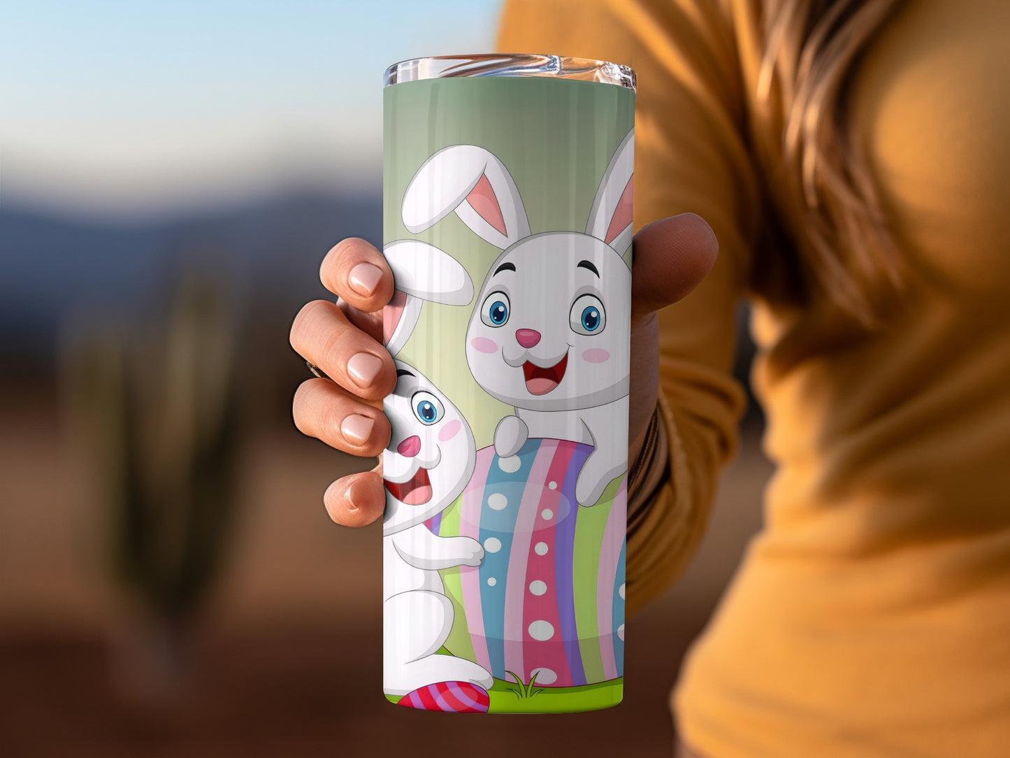 Cute Easter Bunny Design Tumbler for Kids and Adults