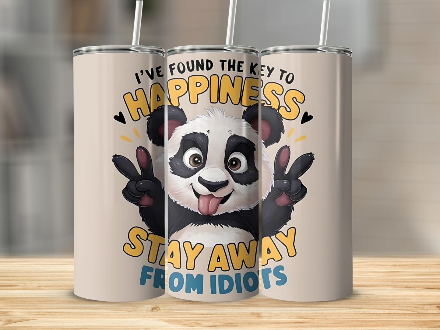 I've Found The Key To Happiness Panda Tumbler