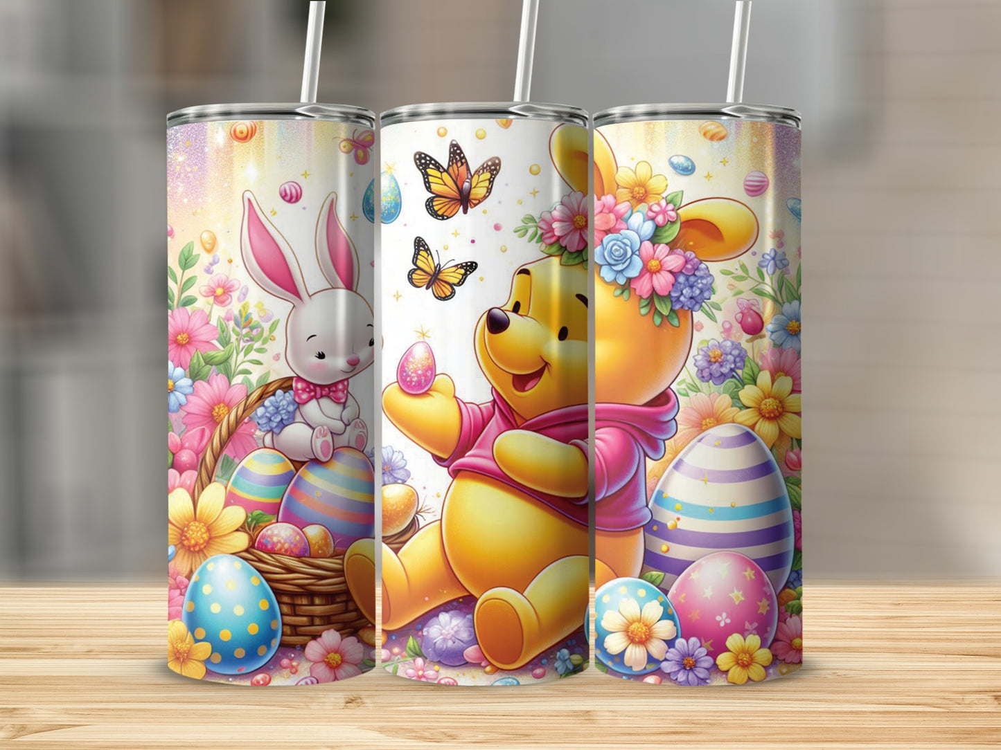 Pooh Bunny Easter Eggs Flowers Butterflies Sparkle Design product type