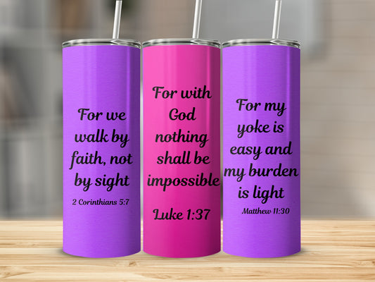 Inspirational Scripture Quotes Tumbler Set