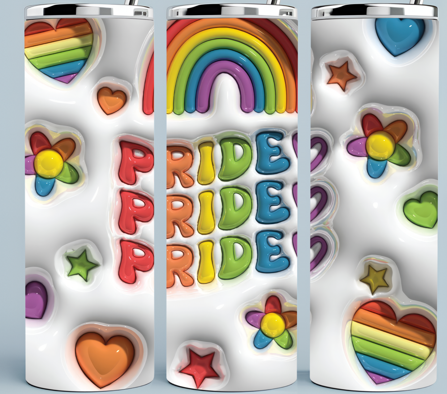 3D Inflated Pride tumbler