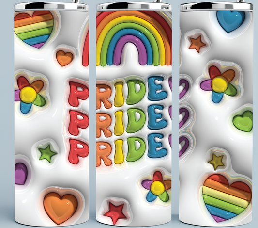 3D Inflated Pride tumbler