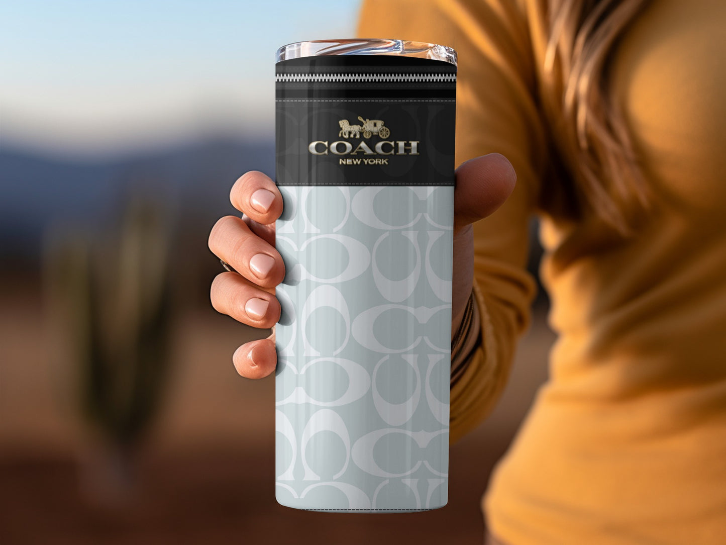 Coach New York Signature Pattern Travel Mug